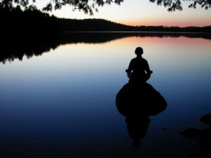Photo of a person meditating