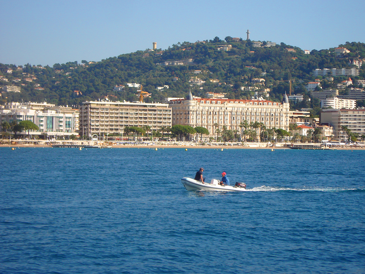 View of Cannes from a Boat in the south of France